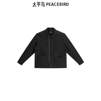 【商场同款】太平鸟男装夹克26春季新款宽松提花外套潮 B1BCF1203