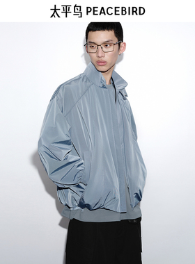 【商场同款】太平鸟男装立领宽松夹克外套秋新款茄克潮B2BCF3D08