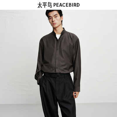 【商场同款】太平鸟男装质感立领衬衫B1CHF3353