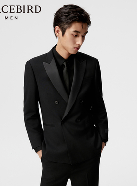 太平鸟男装羊毛西装拼接休闲西服B1BAE1X01