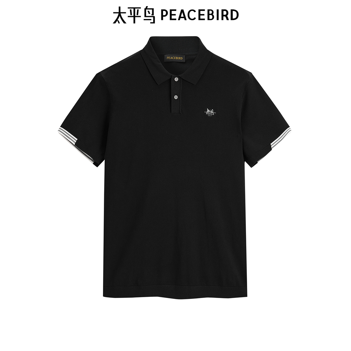 太平鸟男装刺绣polo衫夏新款翻领短袖上衣B1EEE19