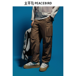 太平鸟男装休闲裤冬季直筒工装伞兵裤 B2GLE4440