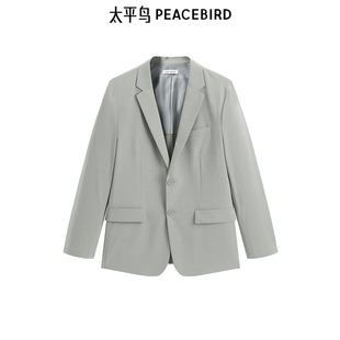 太平鸟男装商务休闲西服春季新款翻领套西B1BAF1401