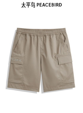 太平鸟男装24工装短裤直筒男士时尚休闲裤 B2GCE2617