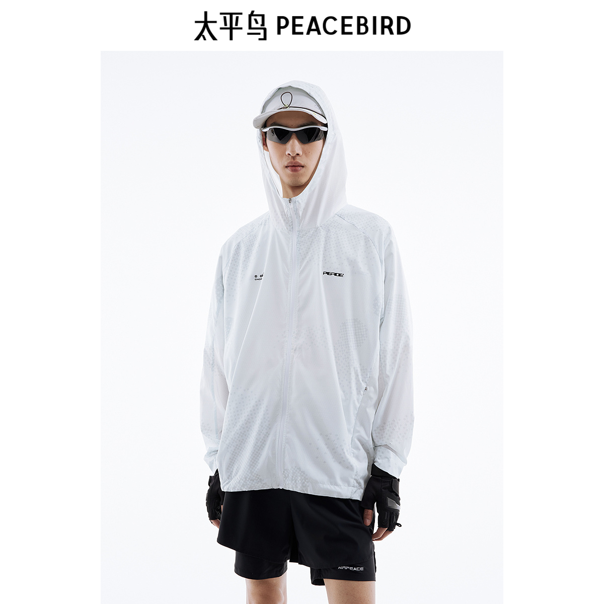 太平鸟男装户外夹克夏季新款印花皮肤衣潮B2BCE2A11