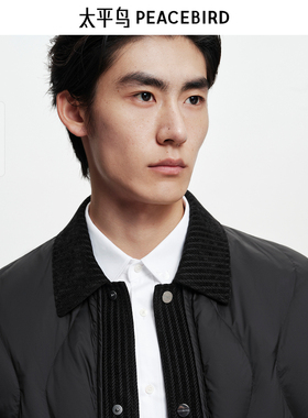 【商场同款】太平鸟男装衬衫式羽绒服新款轻薄羽绒外套B2ACF420D