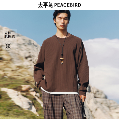 【商场同款】太平鸟男装 潮流宽松秋季新款肌理感卫衣男B2CRF3212
