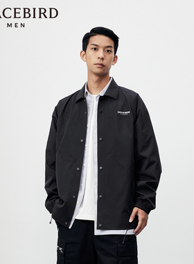 【断码钜惠】太平鸟男装夹克春潮牌男士黑色外套 B2BCE1341