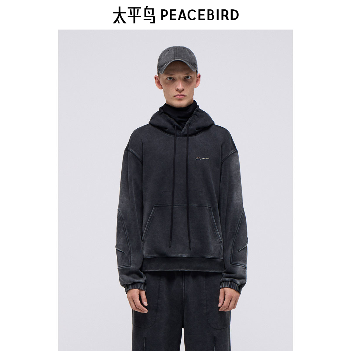 ACW联名太平鸟男装卫衣宽松连帽开衫潮 B2CRE4412
