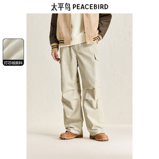 休闲裤 潮牌伞兵灯芯绒保暖裤 冬季 裤 户外露营工装 太平鸟男装