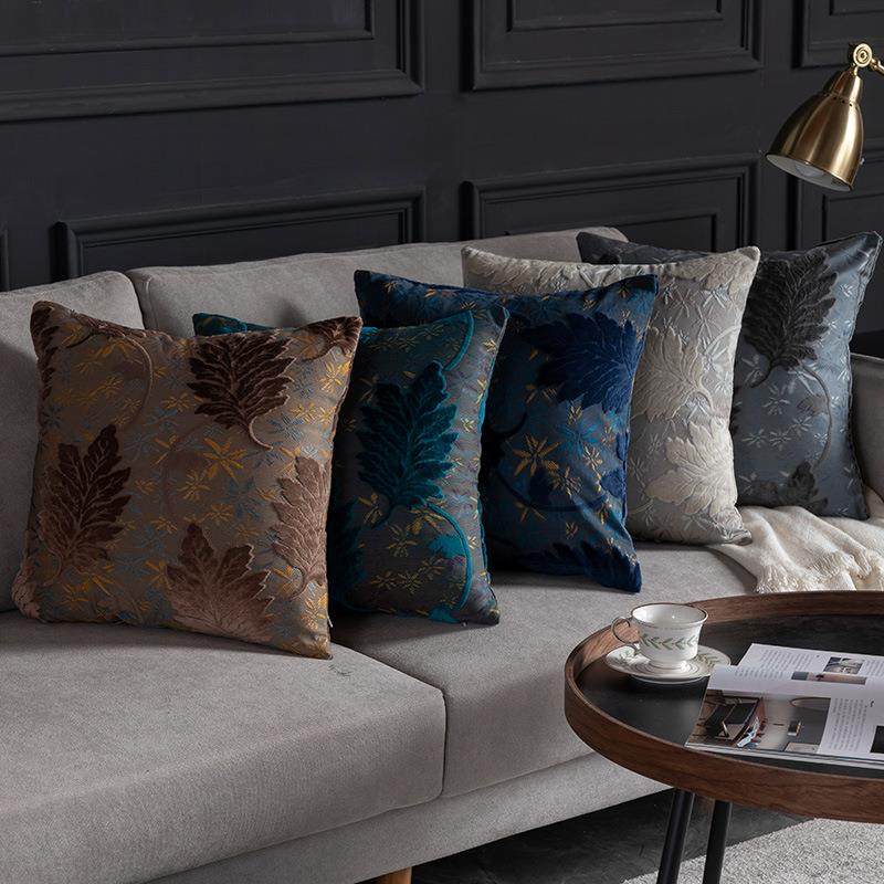 欧式提花割绒抱枕午睡枕床头靠枕午睡床靠背沙发抱枕靠垫客厅枕套