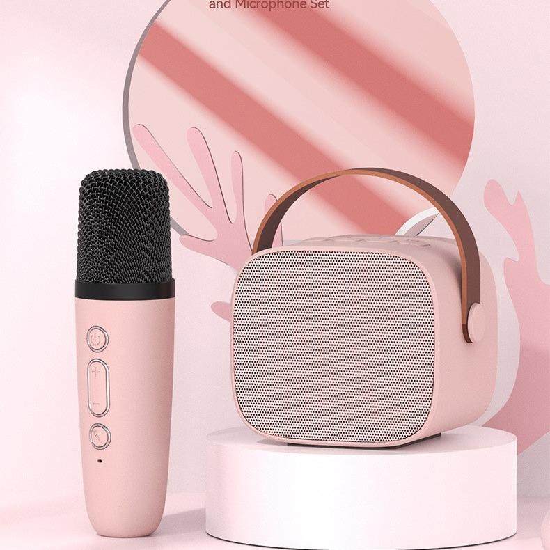 蓝牙带麦克风唱歌一体音响户外室内KTV家用便携式无线音箱迷你