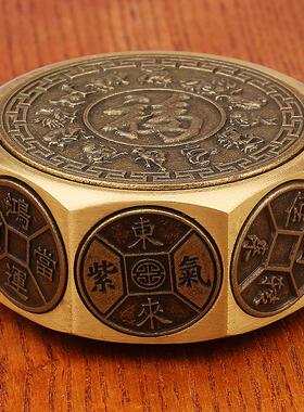 十二生肖福字招财八面转转十面转转解压神器黄铜手把件金属工艺品