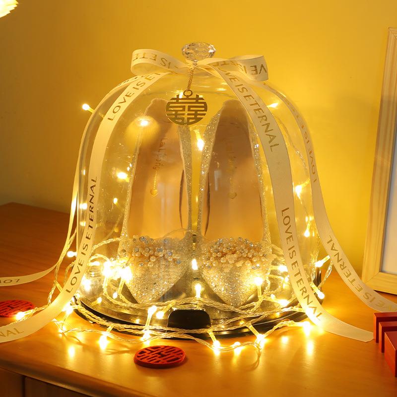 婚礼接亲游戏创意藏婚鞋盒结婚整蛊新郎堵门接亲道具带锁套圈神器