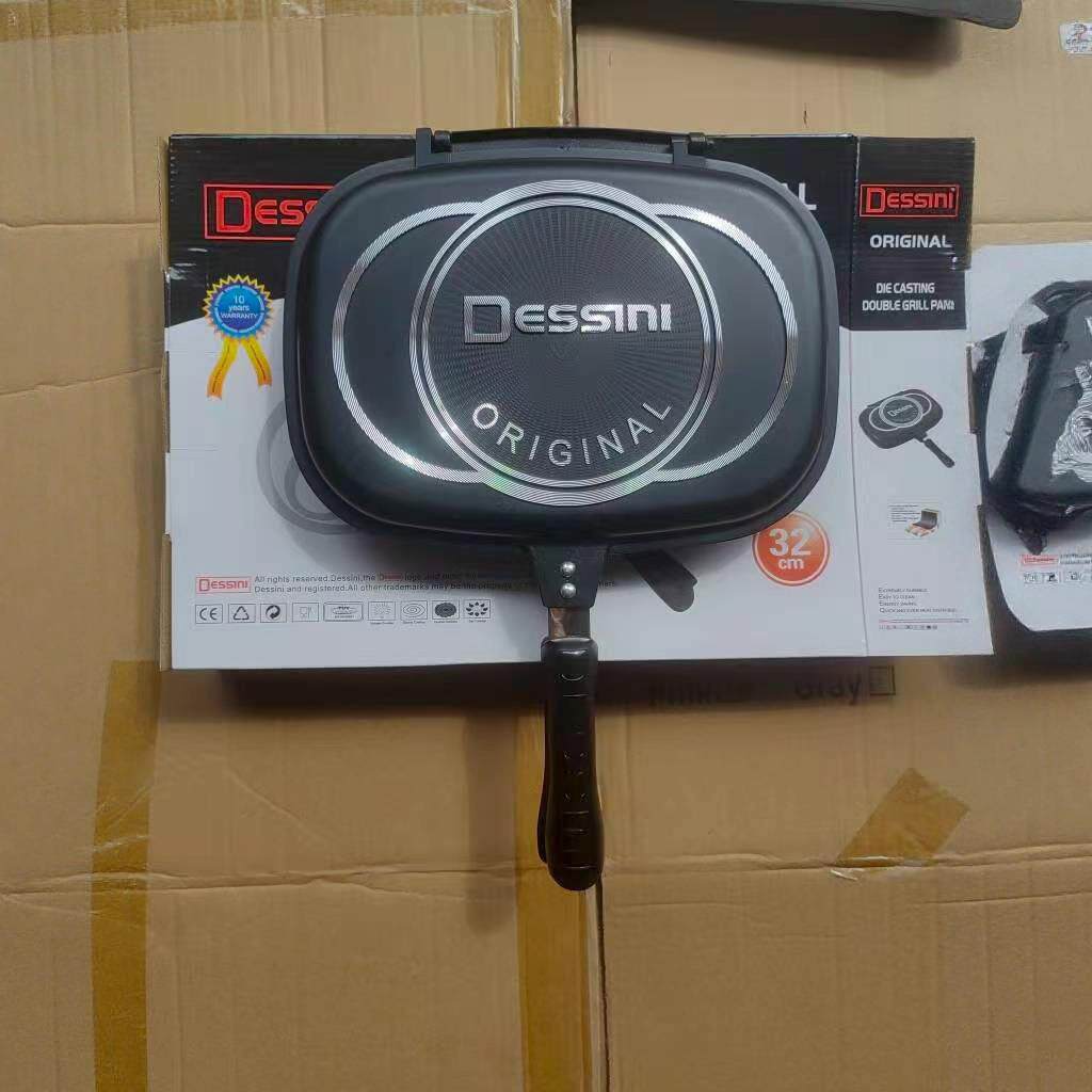 热卖新款韩国双面煎锅不粘锅家用两面煎鱼加热平底烙饼