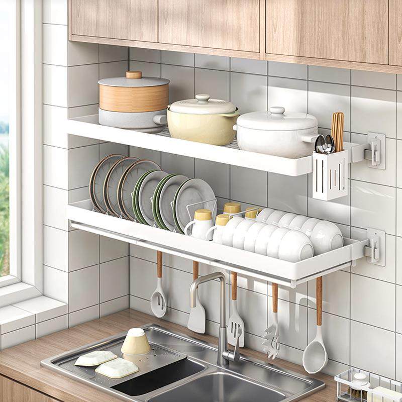 厨房碗碟收纳架洗碗槽置物架水槽窗台碗架窗户壁挂式不锈钢沥水架