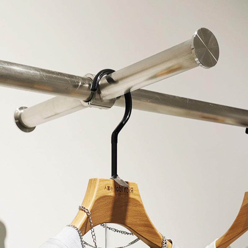服装店专用正挂配件可移动不锈钢圆管卡扣挂钩活动衣服展示架点挂