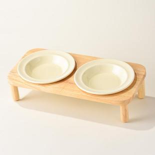 飞碟猫碗陶瓷狗猫碗不黑下巴猫狗食盆喝水慢猫咪饭碗