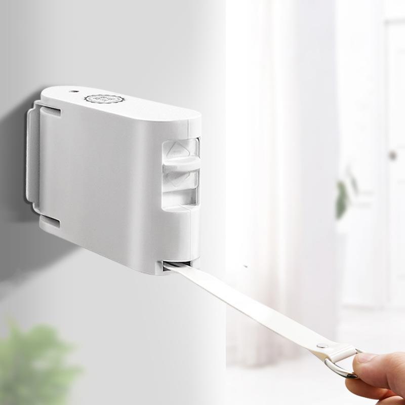 伸缩晾衣绳免打孔室内壁挂阳台隐形晾衣架凉衣神器家用不锈钢丝绳