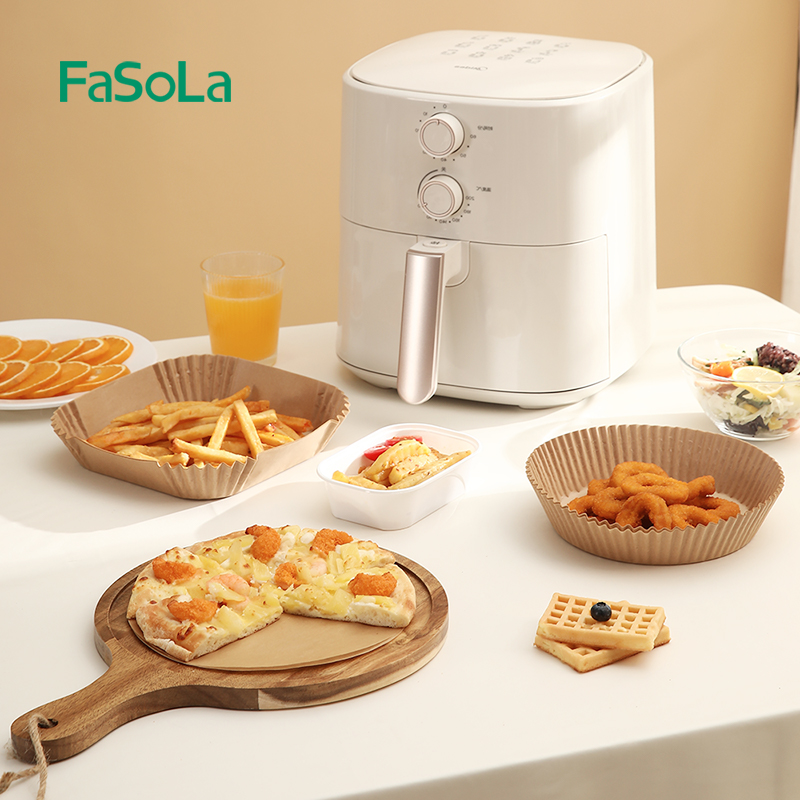 FaSoLa食品级空气炸锅专用纸盘吸油纸垫硅油纸盘烘焙纸垫锡纸工具