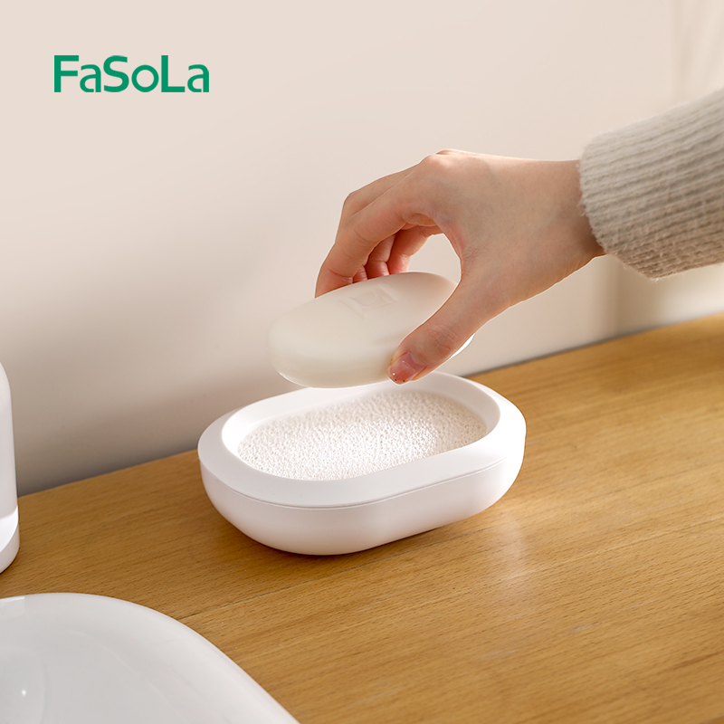 FaSoLa肥皂盒家用卫生间洗手台面双层沥水皂盒高级轻奢香皂置物架