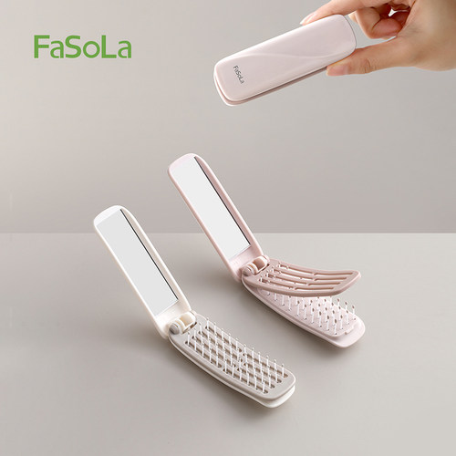FaSoLa便携折叠小梳子镜子二合一