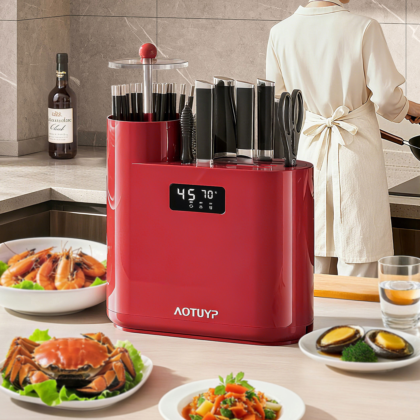 消毒刀架2025新款置物架厨房多功能刀具筷子烘干一体放置收纳架子