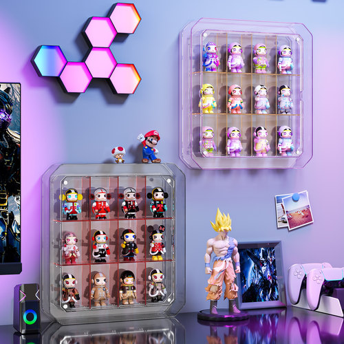 盲盒展示架收纳壁挂上墙展示盒