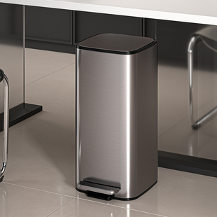 厨房垃圾桶不锈钢家用2025年新款 大容量高颜值脚踩带盖客厅垃圾筒