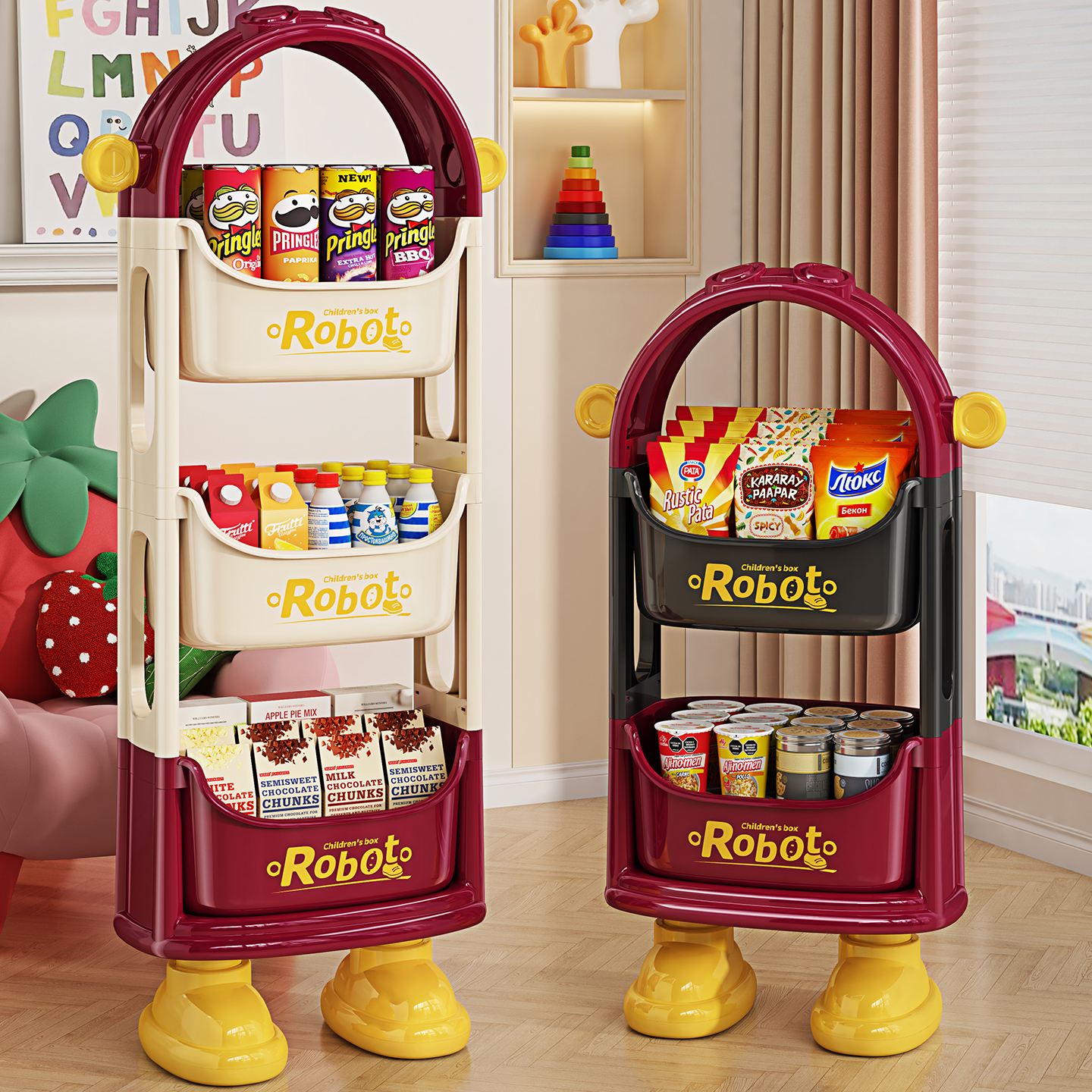 多功能零食置物架小推车