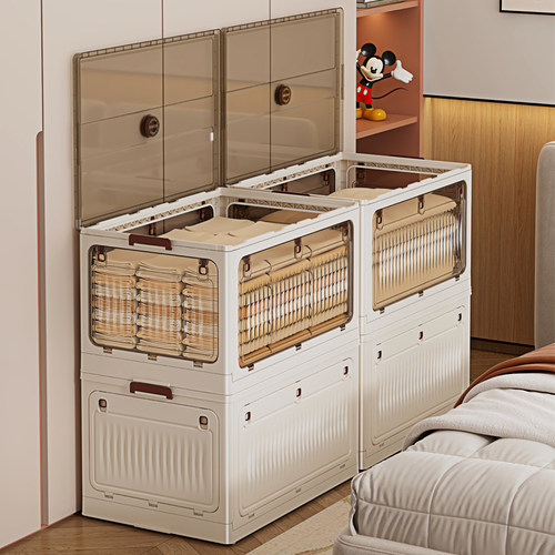 透明衣服收纳箱大容量超大翻盖衣物被子换季整理神器家用储物盒子