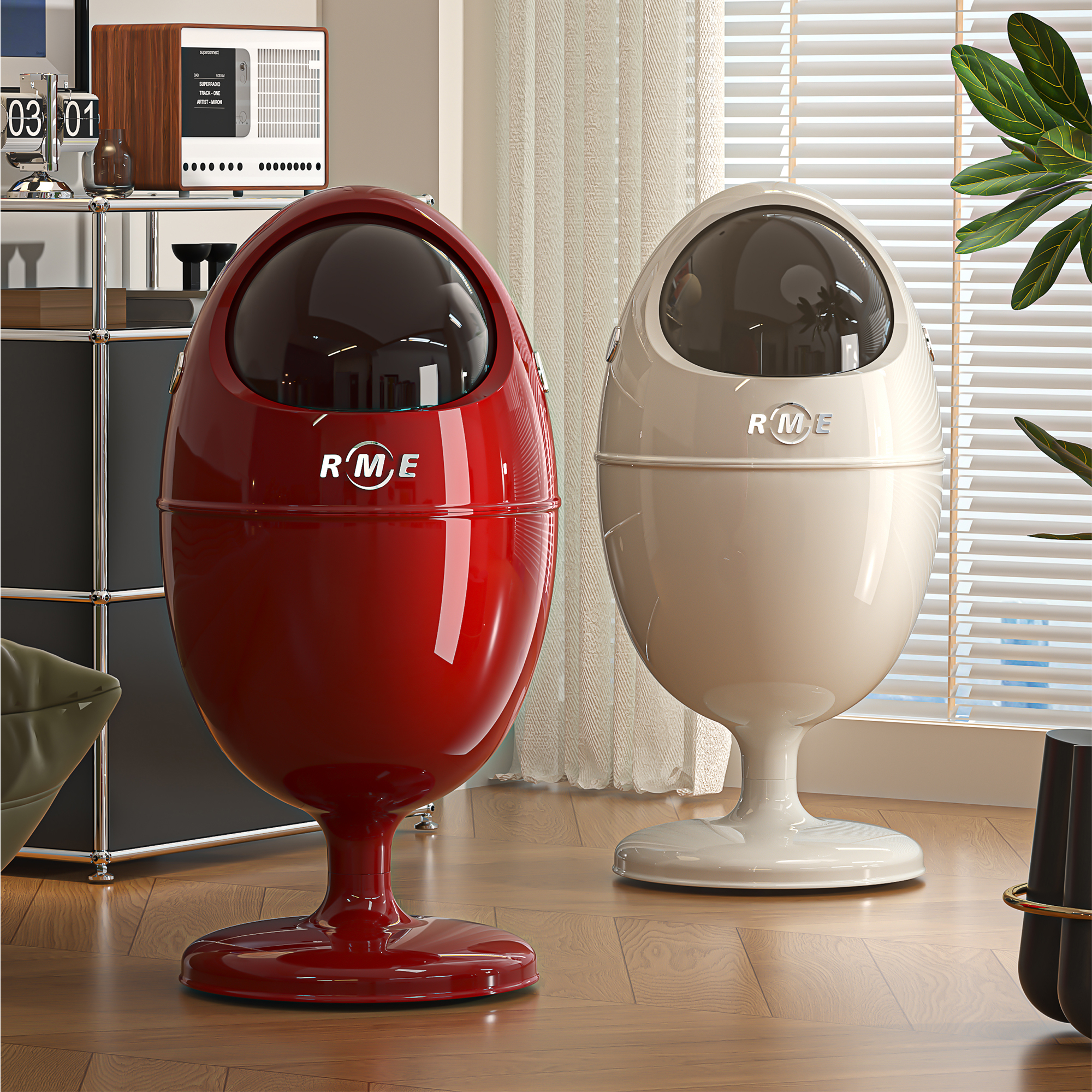 垃圾桶家用2025新款客厅免弯腰卧室高颜值垃圾筒厨房浴室移动纸篓