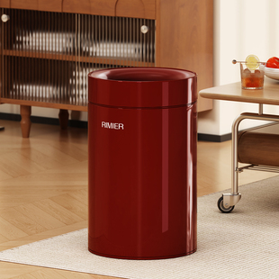 不锈钢垃圾桶家用客厅2026新款 卧室无盖垃圾筒浴室厨房大容量纸篓