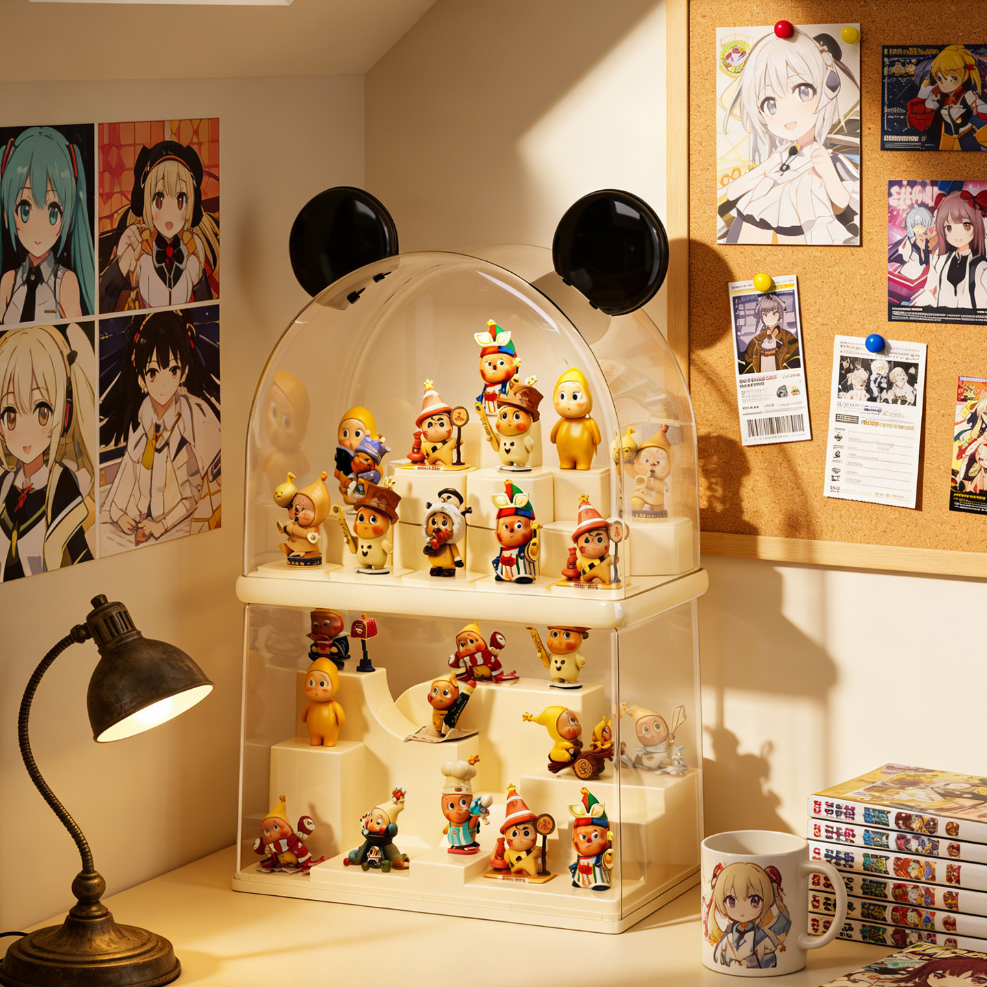 星星人盲盒收纳展示架DIY透明亚克力防尘适用泡泡玛特手办展示盒