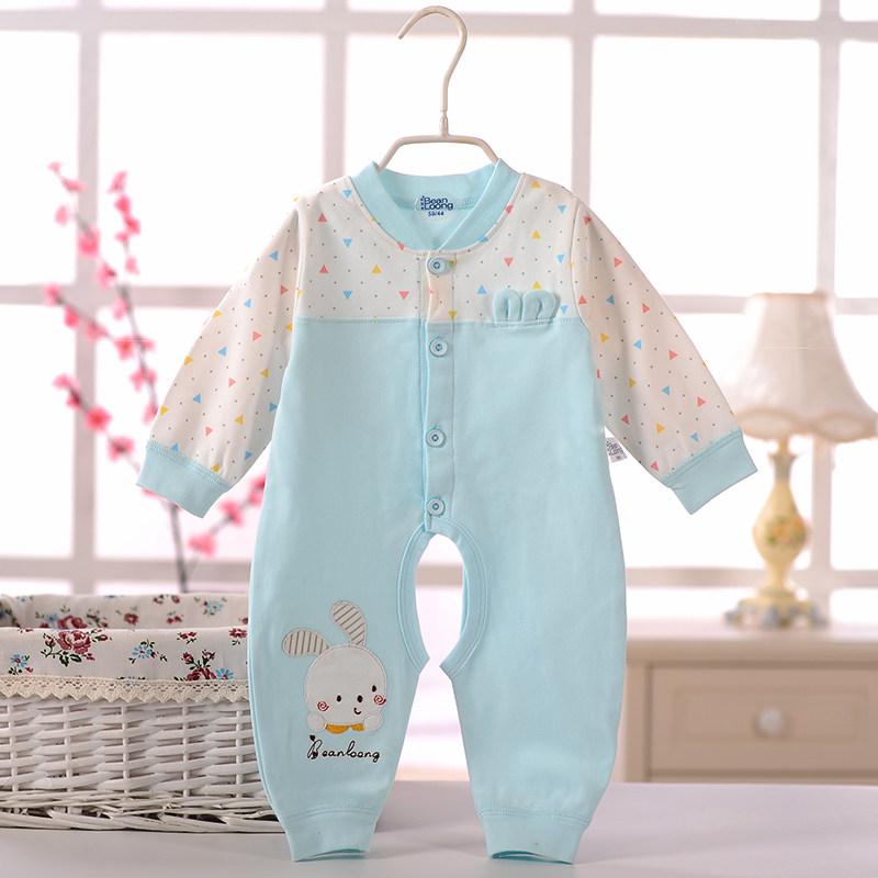憨豆龙长袖精梳棉哈衣爬服连体衣