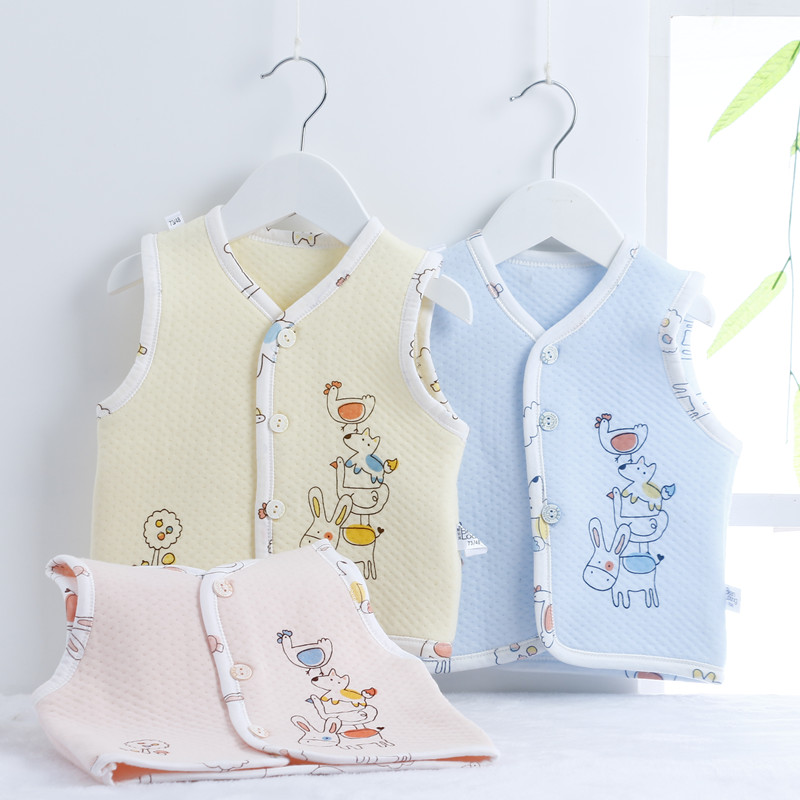 憨豆龙婴儿冬加厚保暖夹棉马甲