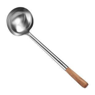 304不锈钢厨师专用炒勺商用大号长柄家用厨房汤勺饭店炒菜马勺子