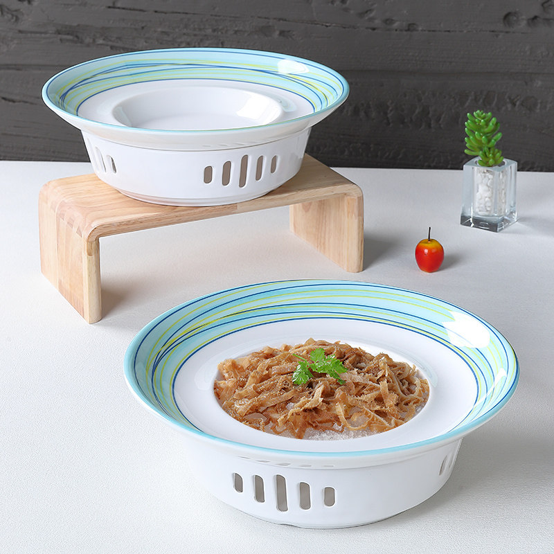 北欧密胺干冰盘三文鱼刺身盘海鲜拼盘摆盘自助餐水果拼盘日韩料理