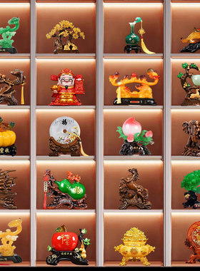 中式家居博古架装饰柜高档工艺品摆件电视柜玄关酒柜开业乔迁礼