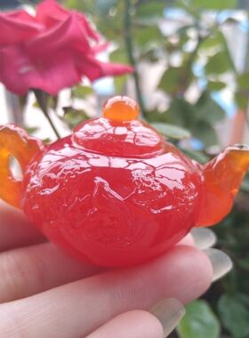 琥珀老蜜蜡把把壶满蜜把件血珀金珀二代琥珀手把件蓝珀摸牌打麻将