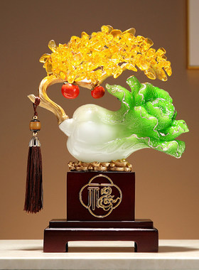 树脂装饰新中式客厅仿玉现代摆件