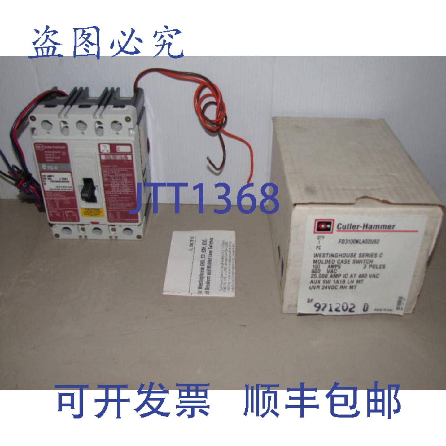 供应CUTLER-HAMMER FD-K FD3100KLA02U82 100A 100安培 600V