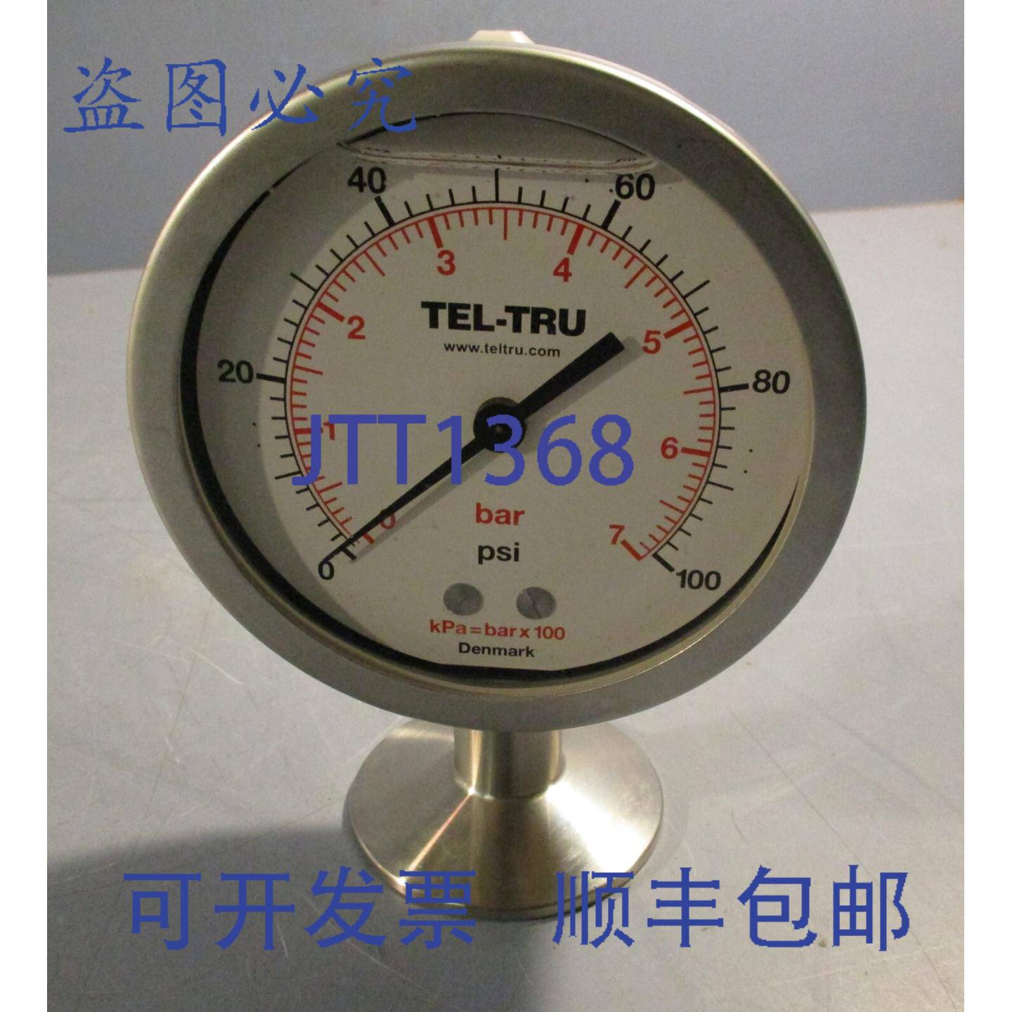 供应Tel-Tru M011980 0007 压力表 0-100 PSI 0-7 bar