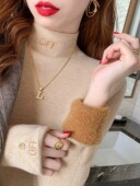 2025年新款 秋冬季 加厚一体绒半高领毛衣女针织衫 百搭显瘦打底上衣