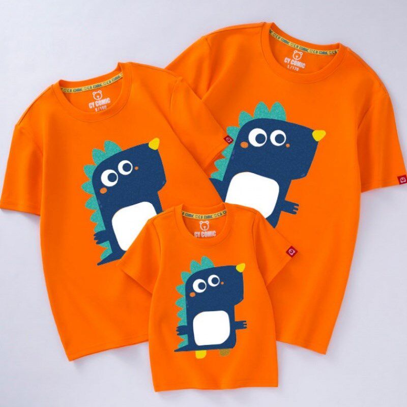 趣味纯棉短袖T恤蓝恐龙2019年新款潮春夏装亲子装家庭装|msdalam kategori Butik wanita / wanita, baju-T - dari Buy2taobao.com untuk memberikan perkhidmatan ejen Taobao profesional membeli