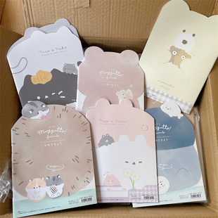 日单 异形卡通小企鹅猫咪兔兔中小学生空白笔记本儿童涂鸦本子