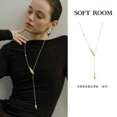 SOFT ROOM果荚双面叶片长项链毛衣链可调节多戴法复古百搭小众