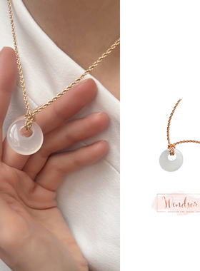 清冷显白新中式福气平安扣项链