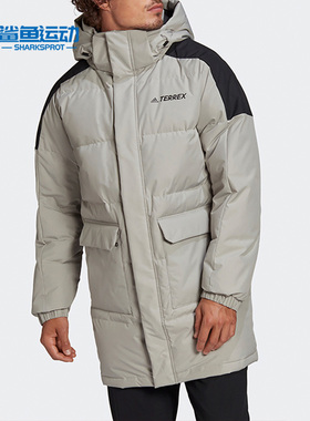 Adidas/阿迪达斯正品新款冬季中性户外中长款连帽羽绒服GL7413