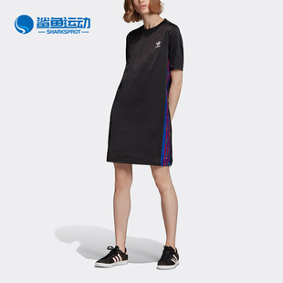 三叶草女子短袖 圆领运动连衣裙 阿迪达斯正品 Adidas FL0041